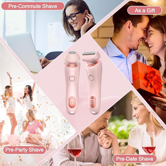 Livora Electric Shaver for Women, Bikini Trimmer for Women, Silk Glide Pro Shaver, Removable Head Electric Trimmer for Bikini, Pubic Hair, Legs, Body, Wet/Dry-VivaGrace Women