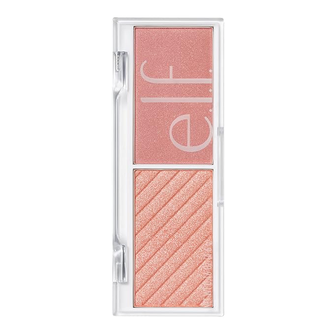 e.l.f. Cosmetics Bite-Size Face Duo, Highlighter, Bronzer & Blush Palette, Highly Pigmented, Watermelon, 0.049 Oz (1.4g), 0.049 ounces-VivaGrace Women