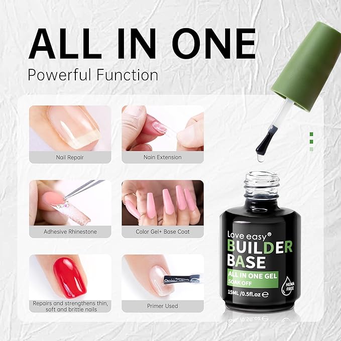 Salon-Grade Beige Builder Gel - Hypoallergenic Strong Base Coat | Long-Lasting Adhesion (30+ Days) for Professional Nails Gift for Women