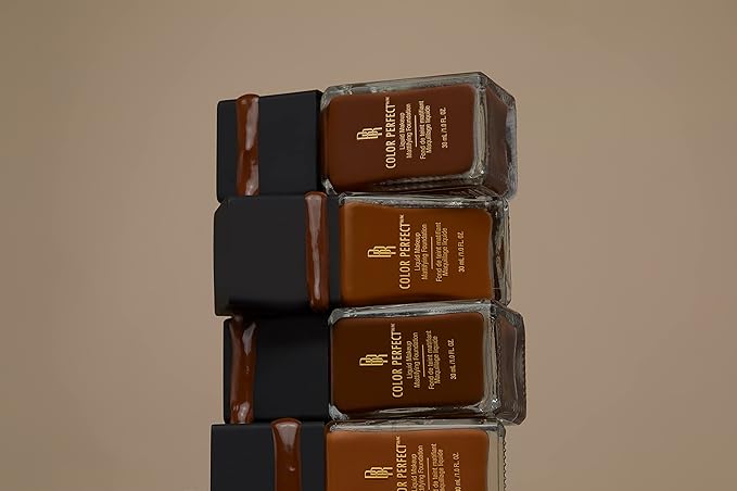 Black Radiance Color Perfect Liquid Full Coverage Foundation Makeup, Deep Amber, 1 Ounce-VivaGrace Women
