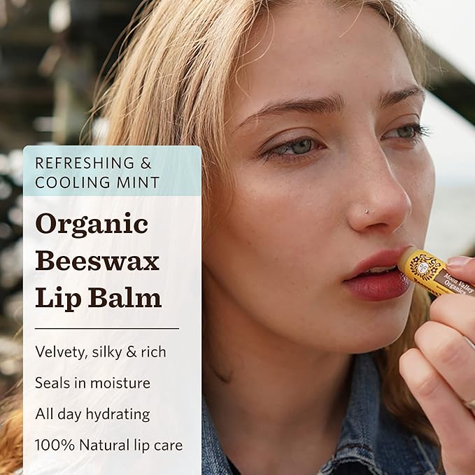 Moon Valley Organics Beeswax Lip Balm for Moisturizing Lips and Cuticles (COOL MINT VANILLA, 6-Pack)-VivaGrace Women