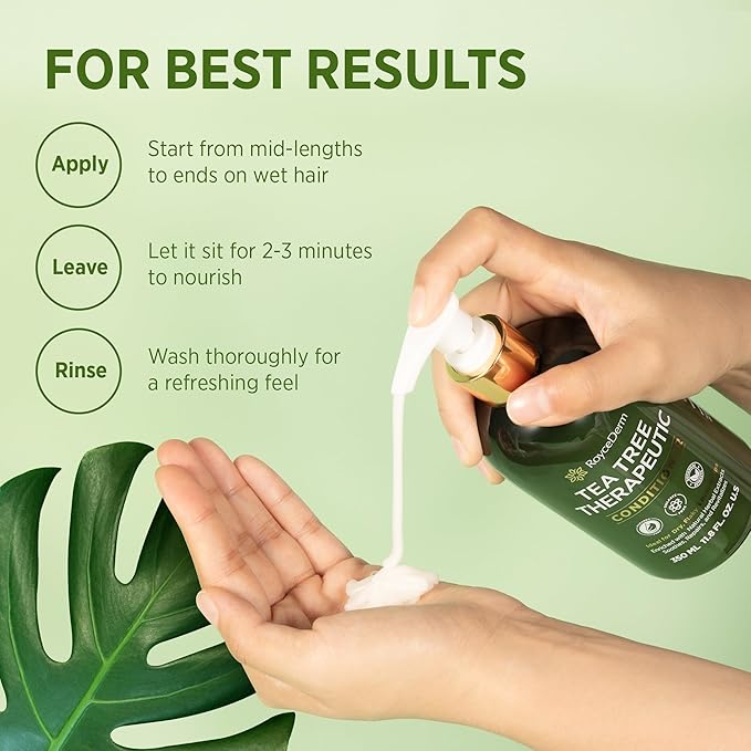 RoyceDerm Tea Tree Conditioner: Hydrating & Soothing Botanical Formula with Tea Tree, Aloe, Camellia Seed Oil, Paraben & Sulfate Free-VivaGrace Women