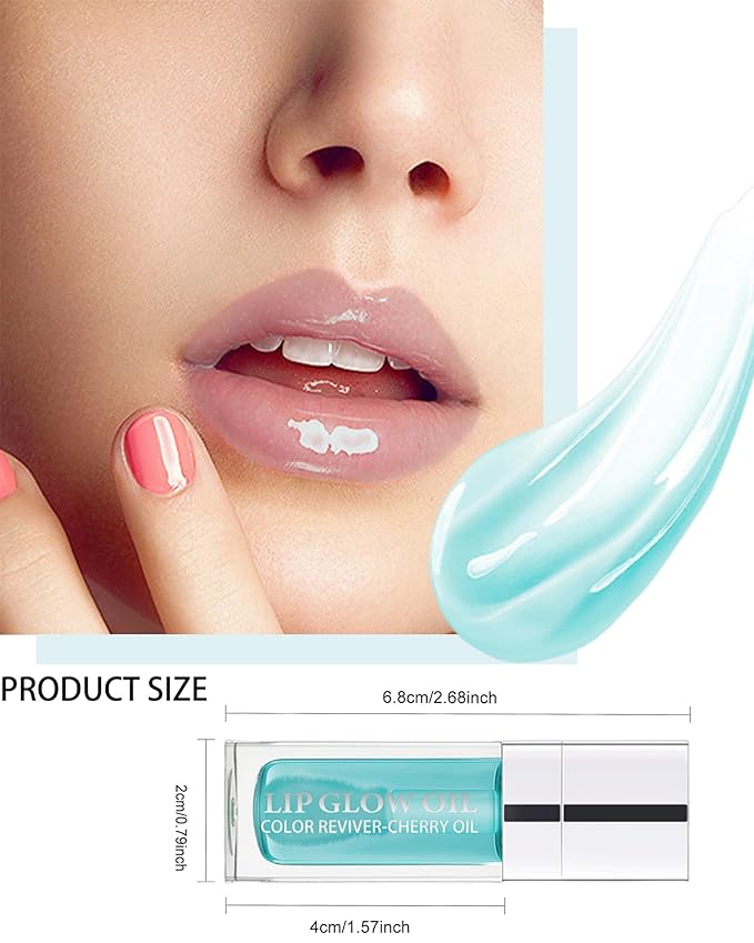 Tinted Moisturizing Lip Glow Oil,Hydrating Plumping Lip Gloss Lip Care Clear Toot Lip Oil for Dry Lip,Glow Reviver Lip Oil,Shine Lip Tint Stain Lip Care Product,Christmas Makeup Gift for Women-#017-VivaGrace Women