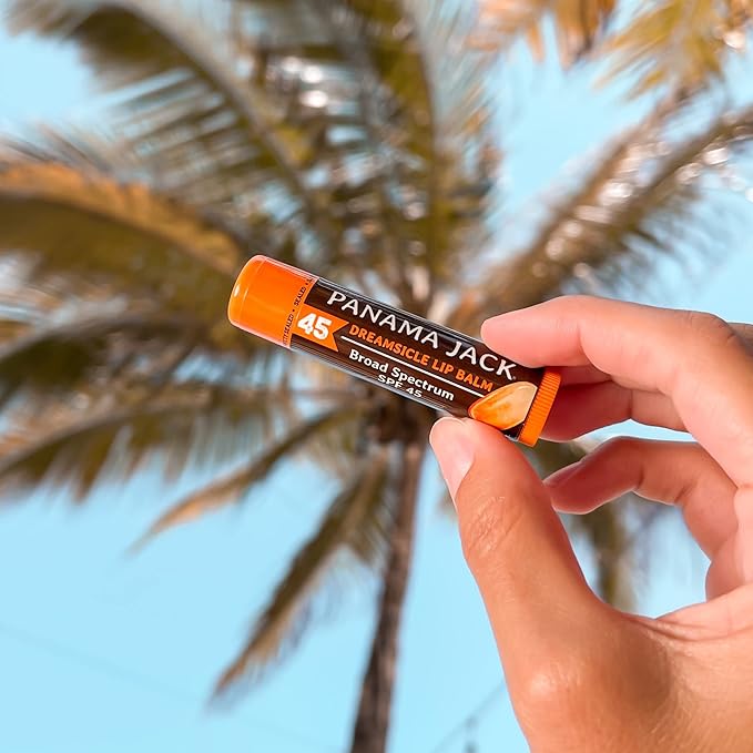 Panama Jack Sunscreen Lip Balm - SPF 45, Flavor Pack, Broad Spectrum UVA-UVB Sunscreen Protection, Prevents & Soothes Dry, Chapped Lips (Dreamsicle/Vanilla)-VivaGrace Women