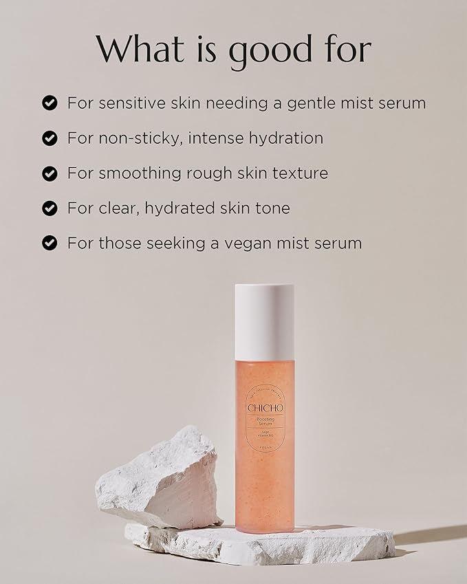 CHICHO Boosting Serum - Korean Face Spray Essnece with 88% Sage Leaf Water Vitamin B12 Niacinamide - Glow Skin Hydrating Sensitive Skin Vegan Clean Formula, 3.38 fl.oz.-VivaGrace Women