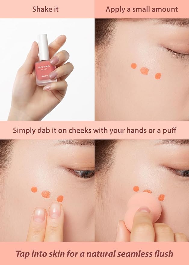 A'PIEU JUICY-PANG WATER BLUSHER (CR01 - Peach) Korean Liquid Blush For Cheeks K Beauty Makeup-VivaGrace Women