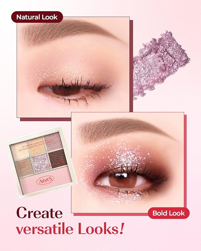 AMTS Eyeshadow Off Sienna & Misty Lavender Palettes Set, Valentine's gifts for teen girls, women | Matte Shimmer Metallic, Long Lasting-VivaGrace Women