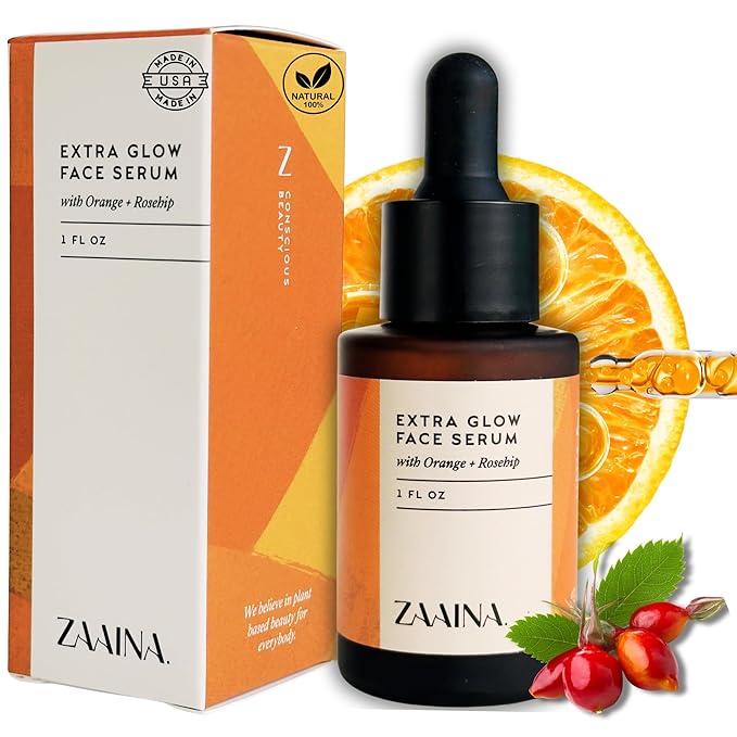 ZAAINA Extra Glow Face Serum – Hydrating Face Oil for Dry, Dull & Sensitive Skin – Lightweight Moisturizer & Natural Primer for Makeup – With Rosehip Oil, Pumpkin Seed & Vitamin E – 1oz Bottle-VivaGrace Women