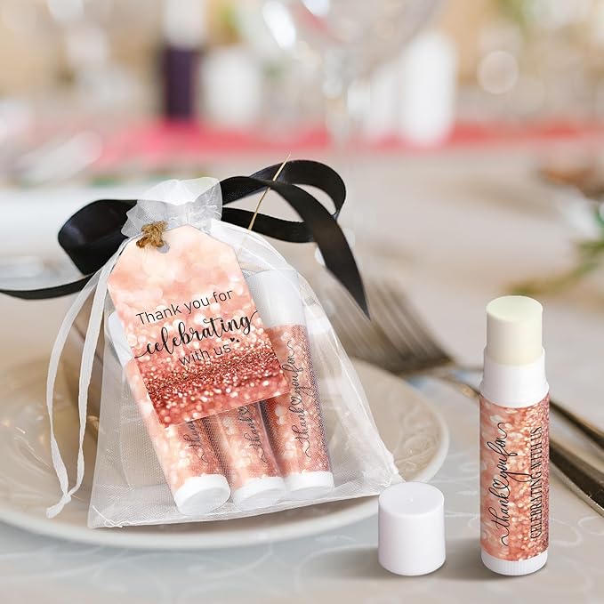 Dunzy 50 Pack Bridal Shower Favors Gifts Bulk Lip Balms Wedding Bachelorette Favors Baby Shower Favors Prizes Souvenirs Thank You Appreciation Gifts for Guests Women Men Coworker Staff-VivaGrace Women