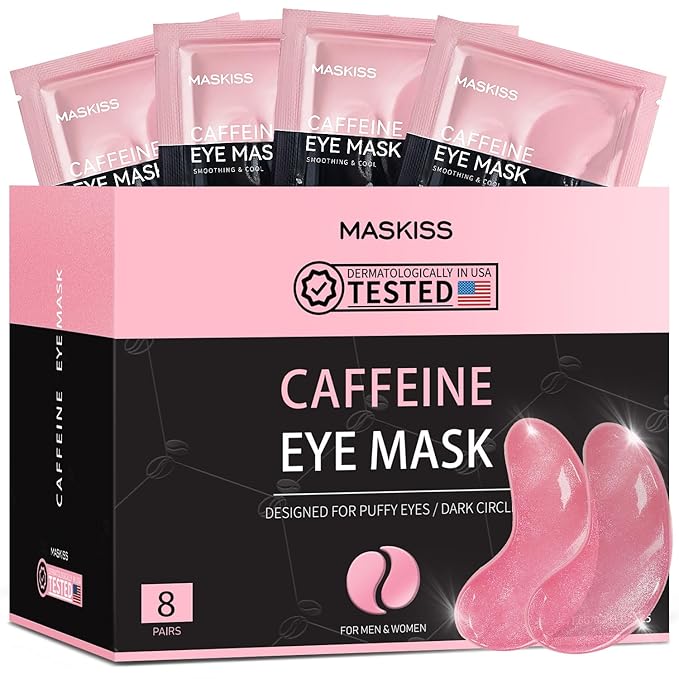 Under Eye Patches (8 Pairs), Caffeine Eye Masks for Dark Circles Puffy Eyes Undereye Bags, Collagen Eye Patches for Wrinkles and Puffiness, Skin Care Gift for Her-VivaGrace Women