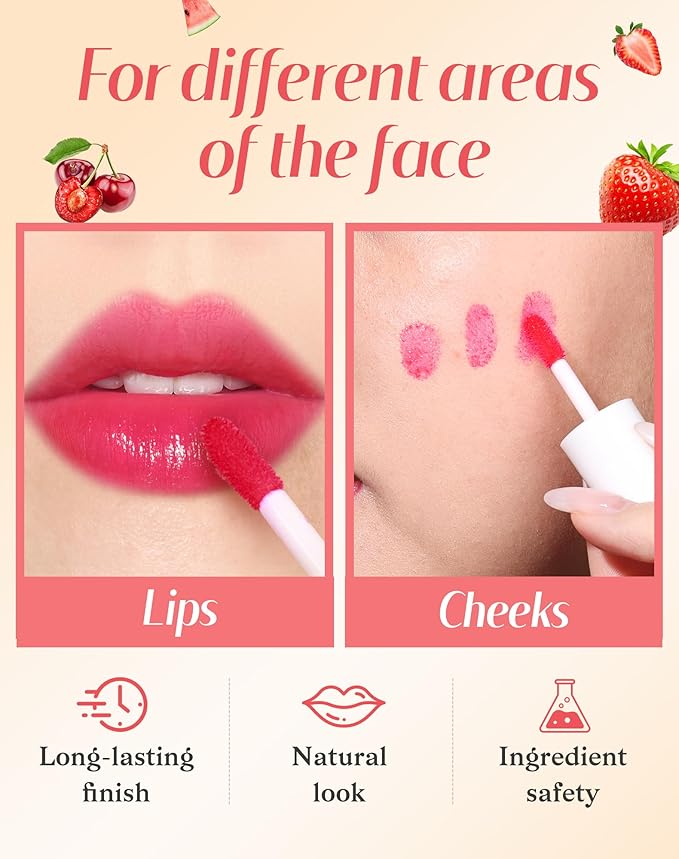 Lip Tint Stain Set, Lip Stain Long Lasting Lightweight Waterproof, Transfer-Proof, Non-sticky, Lip Makeup Matte Finish-VivaGrace Women