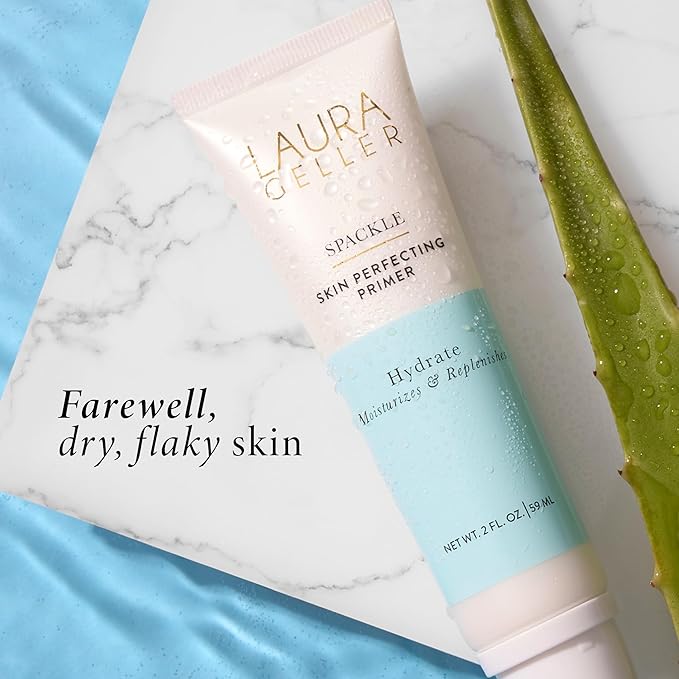 LAURA GELLER NEW YORK Laura's Must-Haves Kit 3pc: Baked Balance-n-Brighten Powder Foundation, Medium + Spackle Skin Perfecting Makeup Primer, Hydrate + Airbrush Round Kabuki Brush-VivaGrace Women