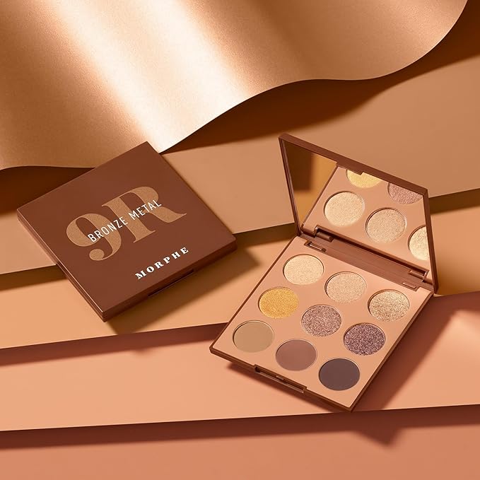 Morphe 9R Bronze Metal Artistry Palette - Brown & Bronze-Toned Makeup Palette with Matte and Shimmer Finishes - Highly Pigmented Eye Makeup with a Blendable & Buildable Formula (0.35 oz)-VivaGrace Women