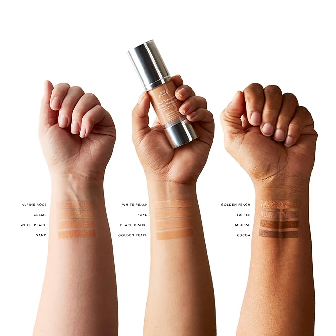 100% PURE Healthy Foundation Full Face Coverage Makeup, Liquid Matte Finish with Anti-Aging Benefits - Vegan Gorgeous Fruit Pigmented White Peach Color (Light with Warm Undertone) - 1 Fl Oz-VivaGrace Women