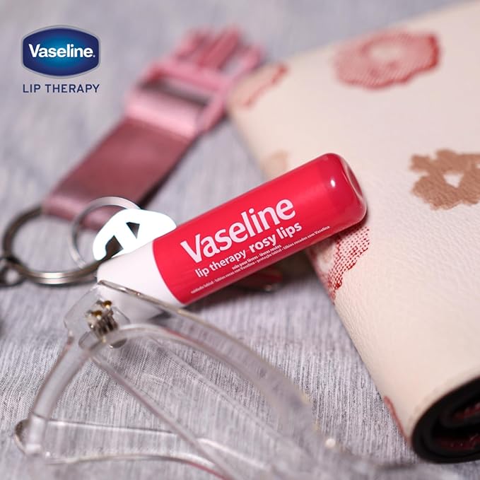 Vaseline Lip Therapy Rosy Lips - Hydrating Lip Balm Pack, Vaseline Stick, Lip Moisturizer for Dry Lips, 0.16 Oz Each (Pack of 8)-VivaGrace Women