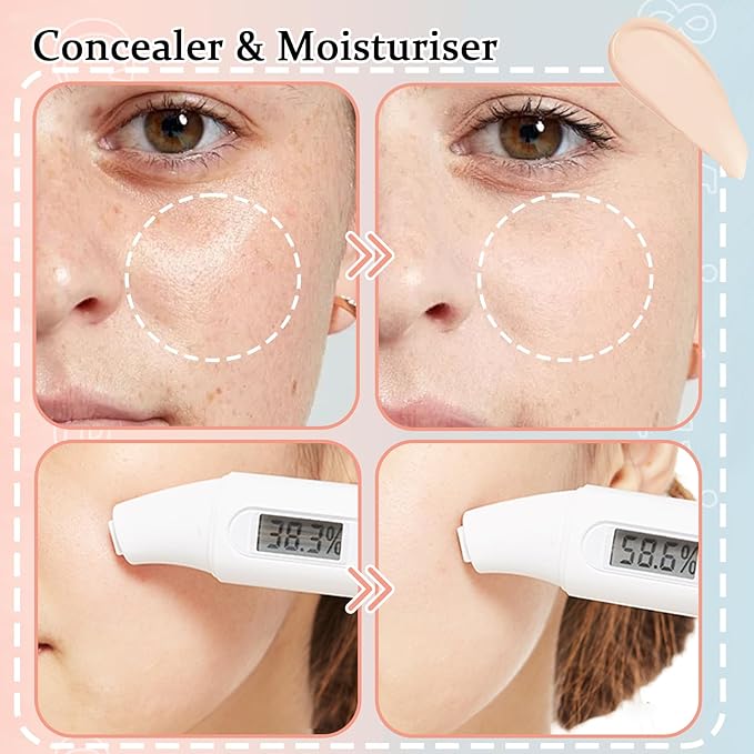 Full Coverage Concealer Foundation,Oil Control Long Lasting Lightweight BB Cream Tinted Face Moisturizer with SPF 50+ PA+++,Moisturizing CC Cream Liquid Foundation Makeup Brush Set(2 Pack)-VivaGrace Women