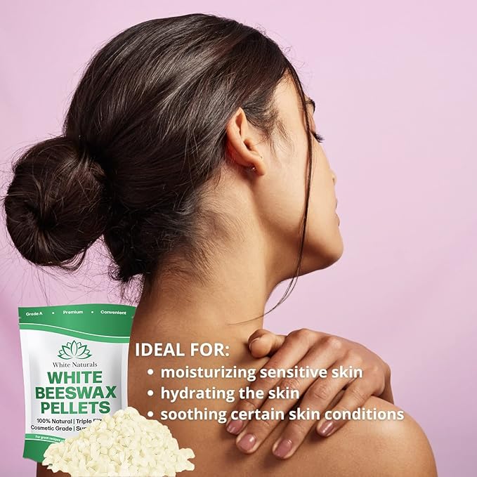 Bulk White Beeswax Pellets 5lb, Pure, Natural, Cosmetic Grade, Organic, Bees Wax Pastilles, Triple Filtered, Great For Candle Making, Soap, Food Wrap, DIY Projects Lip Balms, Lotions, and More!-VivaGrace Women