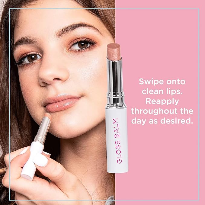 Petite ’n Pretty GLOW Makeup Set for Kids, Tweens and Teens - Includes Cheek & Highlighter Duo, Gloss Lip Balm, and Fully Feathered Volumizing Mascara - Clean Makeup, Made in the USA-VivaGrace Women