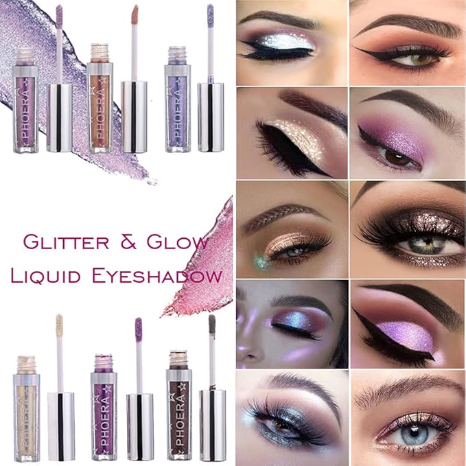 Glitter Eyeshadow,Makeup For Eyes Liquid Shimmer Sparkle Glow Light Colors Pencil Stick Shiny Long Lasting Waterproof Shining Eye Shadow Sets Metallic Pigments Metals Gloss Sparkling Pen Kit (A108)