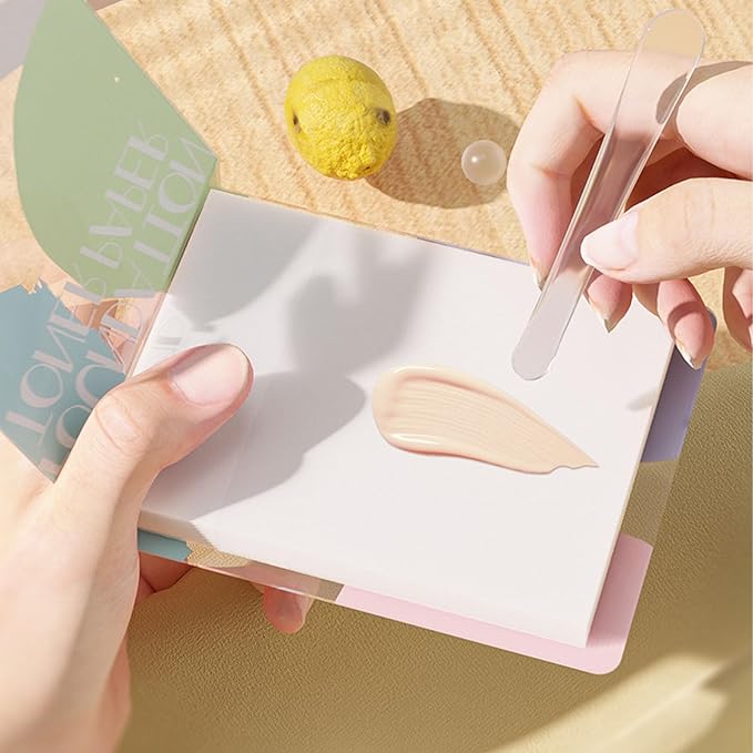 200 Sheets Nail Art Cosmetic Palette Paper Disposable Nail Art Palette Paper Mix Colors for Daily Use-VivaGrace Women