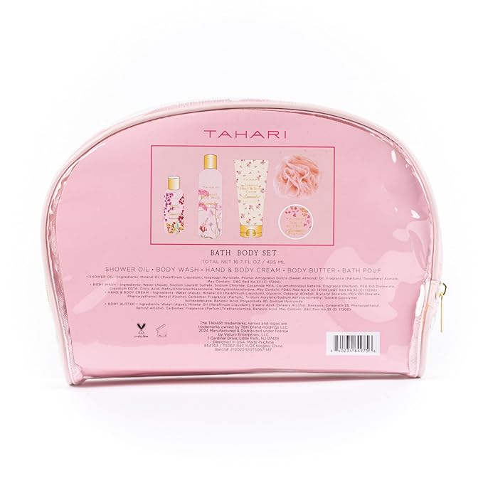 Tahari Spa Gift Set for Women, Lavender Spa Set, Bath Kit for Women Gift Set Includes Scented Body Wash, Body Lotion, Body Butter & Pouf, Lotion Gift Set for Women, Birthday Gifts For Women - (Floral)-VivaGrace Women