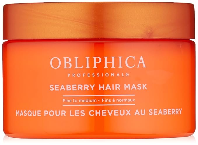 Obliphica Seaberry Hair Mask - Deep Conditioning Hydrating Treatment for Dry and Damaged Hair - Fine, Frizzy, and Color-Treated Hair - 8.5 Ounce (Pack of 1)-VivaGrace Women