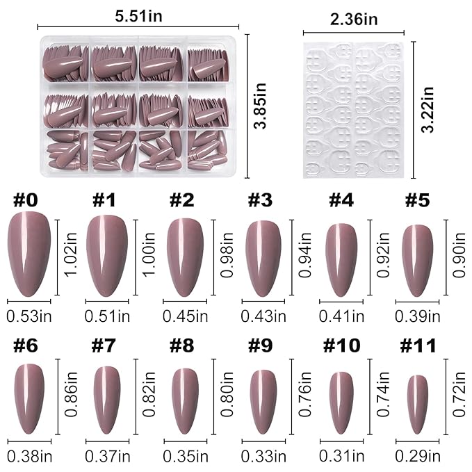 LoveOurHome 240pc Medium Press on Nails Almond Fake Nail Tips Full Cover False Nail Colored Artificial Nail Short Stiletto Almond Presson on Fingernail with Glue Adhesive Tabs for Women Girls Kids