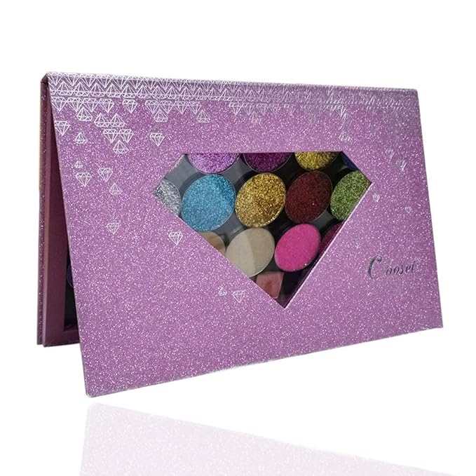 Large-Sized Empty Magnetic Makeup Palette with Diamond-Shaped Transparent Window-VivaGrace Women