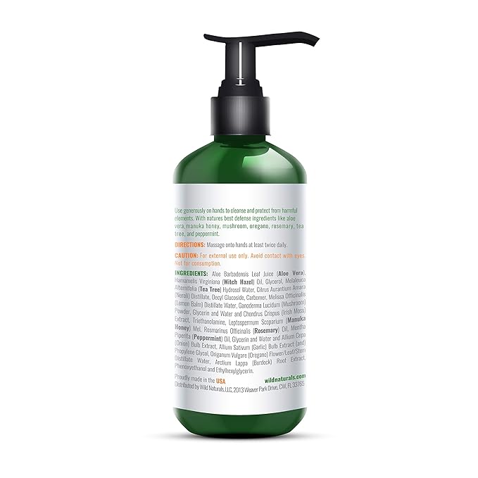 Pure Aloe Vera Gel Hand Cleaner - 100% Aloe Vera Gel Organic with Manuka Honey, Witch Hazel, Peppermint, Oregano, Rosemary, & Cleansing Tea Tree - Organic Waterless Purifying Wash-VivaGrace Women