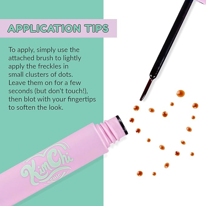 KimChi Chic Beauty Candy Girl Fake Freckle Pen, Natural-Looking and Fast-Drying Faux Freckles Face Makeup, Afternoon In The Flower Field Red-Brown Shade, 0.10 fl oz-VivaGrace Women
