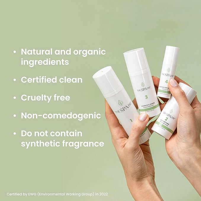 The Spa Dr. 4-Step Facial Kit for Women - 30 Day Supply Skin Care Kit - Anti Agin Facial Kit - Organic Skin Care - Perfectly pH Balanced-VivaGrace Women