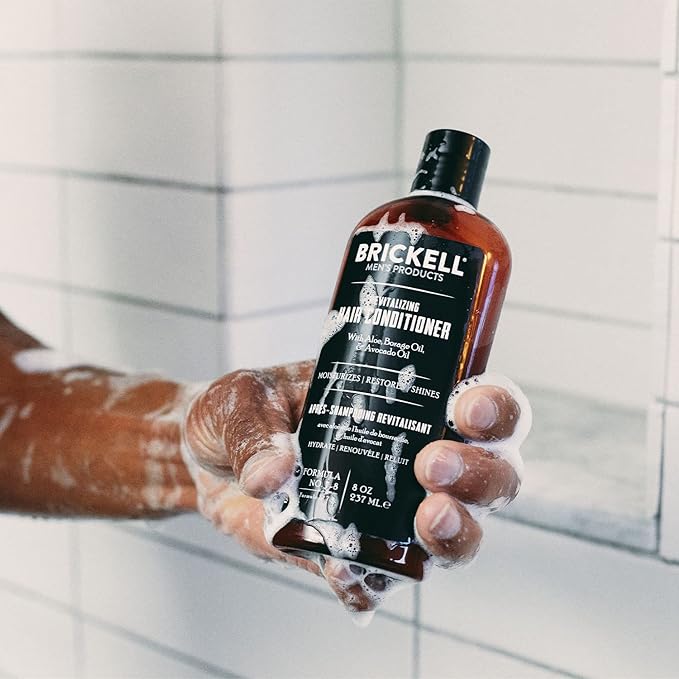 Brickell Men's Revitalizing Hair Conditioner for Men, Natural and Organic Nourishing Hair Conditioner, Restores Shine and Moisture, 8 Ounce, Scented, New Formula-VivaGrace Women