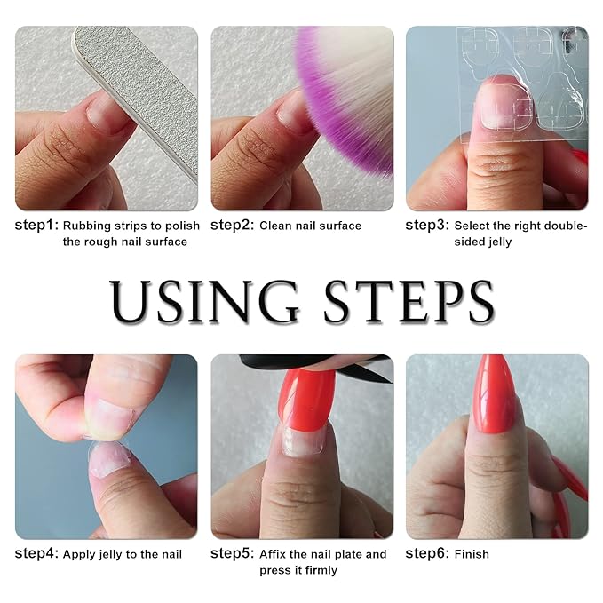 LoveOurHome 240pc Almond Press on Nails Medium Stiletto Fake Fingernails Full Cover False Artificial Nail Tips Blue Manicure Decor with Tabs for Women Girls