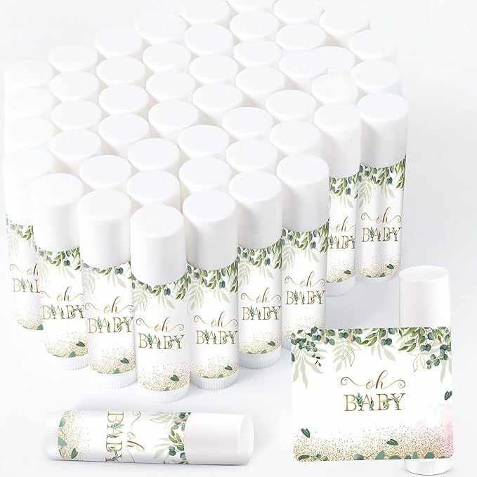 40 Pieces Lip Balm Bulk Baby Shower Jasmine Lip Balm Favors Floral Moisturizing Lip Balm for Women Children Men Girl kids Gender Reveal Favors Gift Baskets (Leaves)-VivaGrace Women