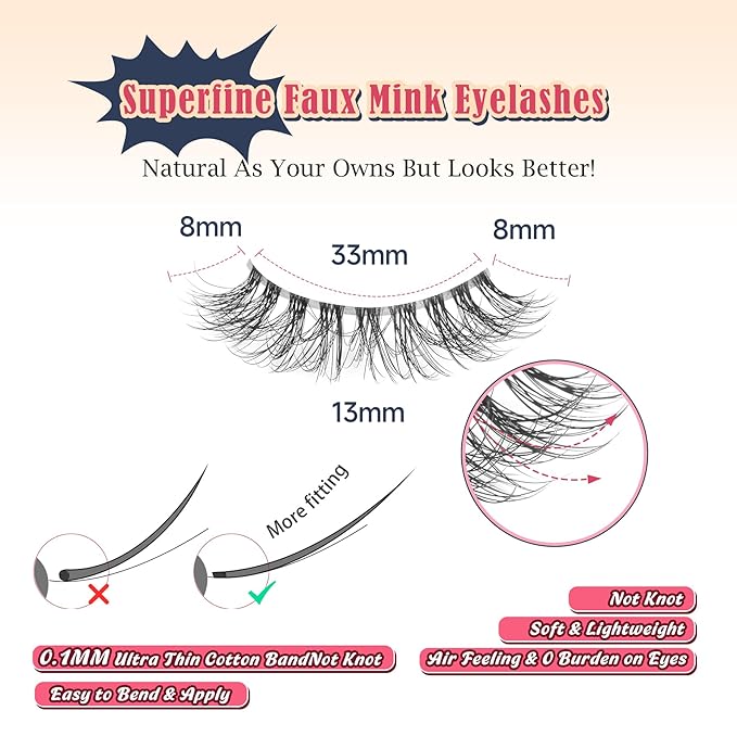 Wispy Lashes Natural Look False Eyelashes 13MM Eye Lash Pack 3D Volume Fake Eyelashes 7 Pair Siligli-VivaGrace Women