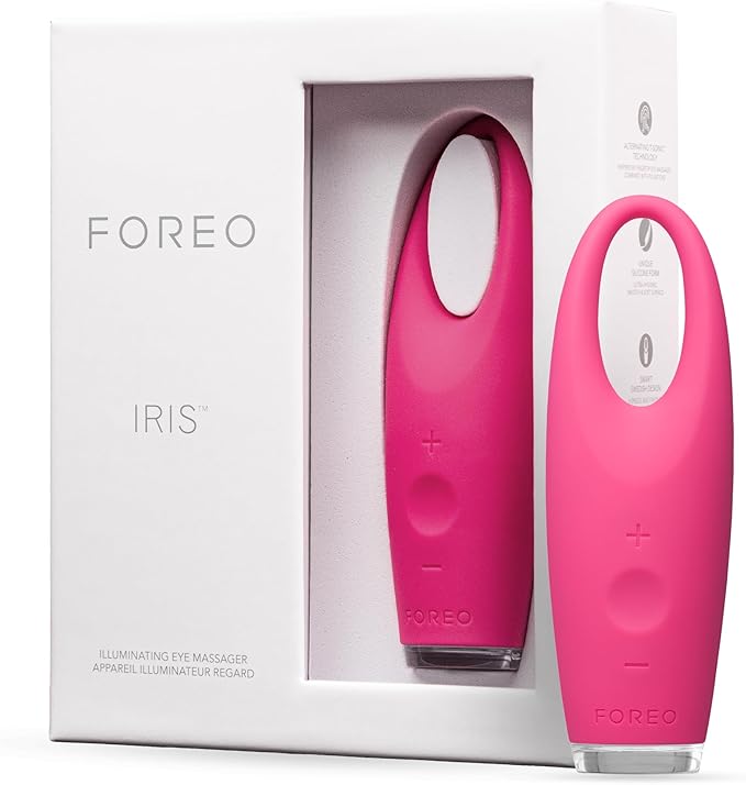 FOREO IRIS Eye Massager Dark Circle Remover & Eyebag Remover Eye Depuffer Anti Aging Increases Absorption of Eye Mask Essences| Waterproof 2-year Warranty Magenta-VivaGrace Women