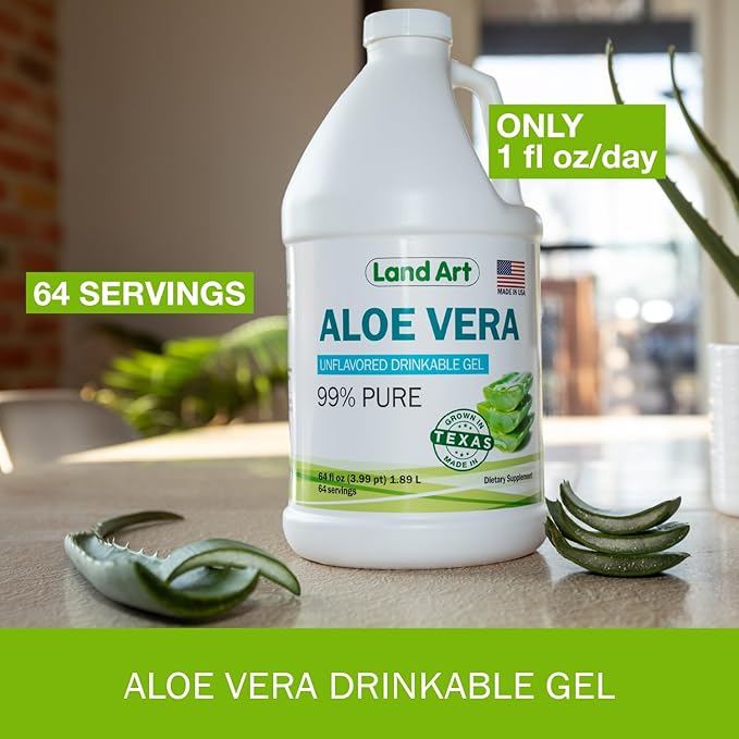 Organic Aloe Vera Drinkable Gel for Heartburn & Acid Reflux Relief - 99.7% Pure - Cold-Processed - Improves Digestive Health - Soothing and Natural - Vegan & Gluten-Free - 64 fl oz (Pack of 2)-VivaGrace Women