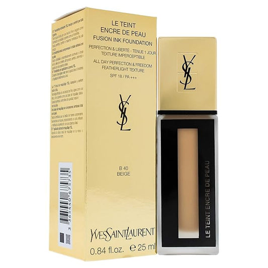 Yves Saint Laurent Le Teint Encre De Peau Fusion Ink Foundation SPF 18, B40 Beige, 0.84 Ounce-VivaGrace Women