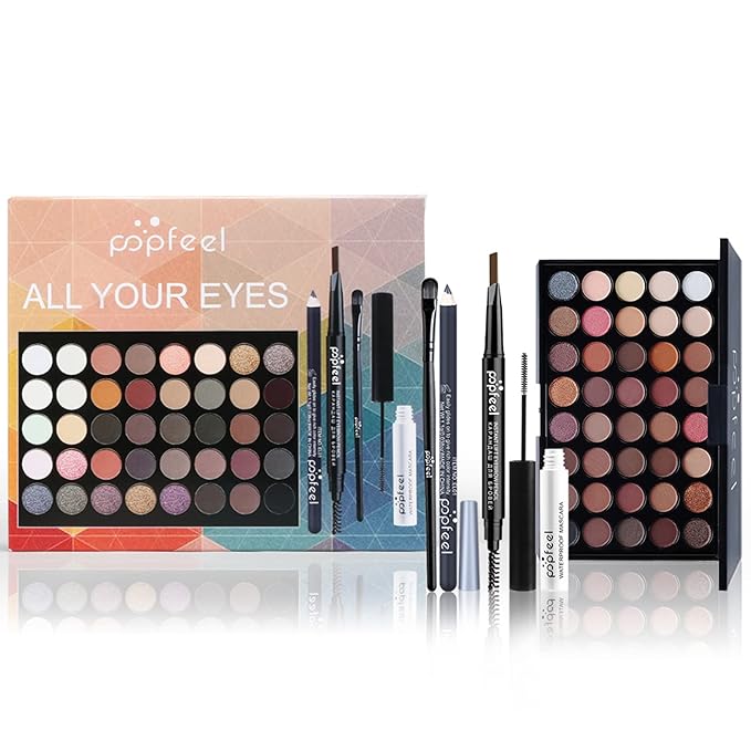 All in One Makeup Kit,40 Colors Eyeshadow Palette,Christmas Makeup Kit,Full Starter Cosmetics Set with Makeup Brushes,Brow Pencil, Mascara,Women and Teens Makeup Gift Set-VivaGrace Women