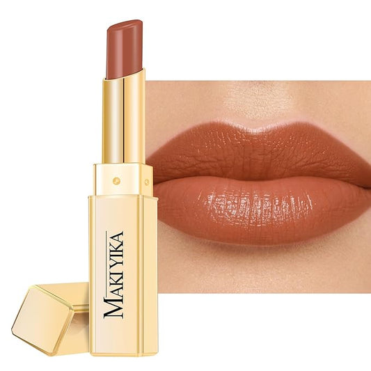MAKI YIKA Moisture Light Brown Lipstick for Women Hydrate Lip Gloss for Dry Cracked Lips Weightless Glossy Lip Color Juicy Finish,M050 Milk Brown-VivaGrace Women