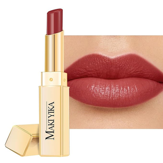 MAKI YIKA Moisture Mauve Red Lipstick for Women Hydrate Lip Gloss for Dry Cracked Lips Weightless Glossy Lip Color Juicy Finish,MA059 Mauve Pop-VivaGrace Women