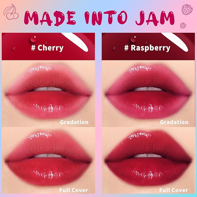Lip Tint Stain, Long Lasting Korean Lip Stain Set, Non-sticky Waterproof Lightweight Lip and Cheek Tint, Moisturizing High Pigment Water Tint, Matte Finish Lip Tint-VivaGrace Women