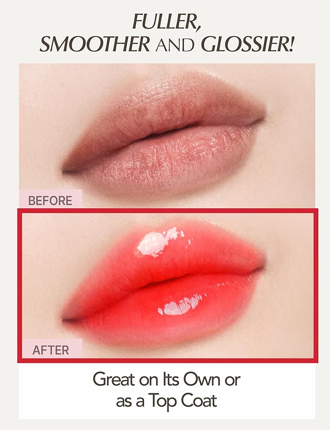 Natural Bloom Korean Lip Oil Serum 0.14 fl oz | Moisturizing Lip Booster Plumping Oil Tint Serum Enriched w/Camellia & Safflower Oils | Non-Irritating Color Changing Lip Oil (Red Camelia)-VivaGrace Women