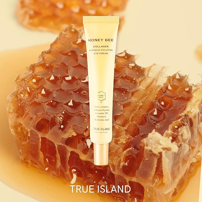 Honey Bee Collagen Fine Line Firming Eye Cream for Puffiness and Bags Under Eyes w/Vitamin C, 4 Peptides & Niacinamide | Bright and Tight Under Eye Cream for Dark Circles 1.01 fl oz-VivaGrace Women