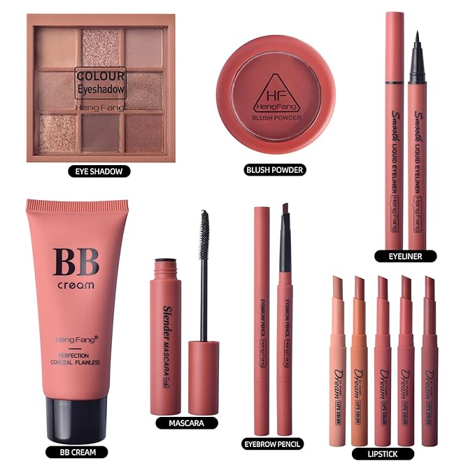 ICE LOVE All in One Makeup Kit, 11-Piece Women Complete Makeup Kit, a Must-Have Gift Set for Beginners or Professional Makeup Sets Beginners. (A)-VivaGrace Women