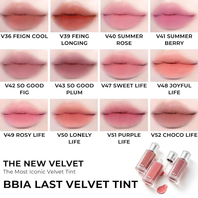 BBIA Last Velvet Tint MLBB Edition - Soft Creamy Matte Finish Lip Stain, Blur Effect & Velvety Texture, Long-Lasting, High Pigment, Non-Drying, Vegan, Korean Lip Makeup (V51 PURPLE LIFE, Pack of 1)-VivaGrace Women