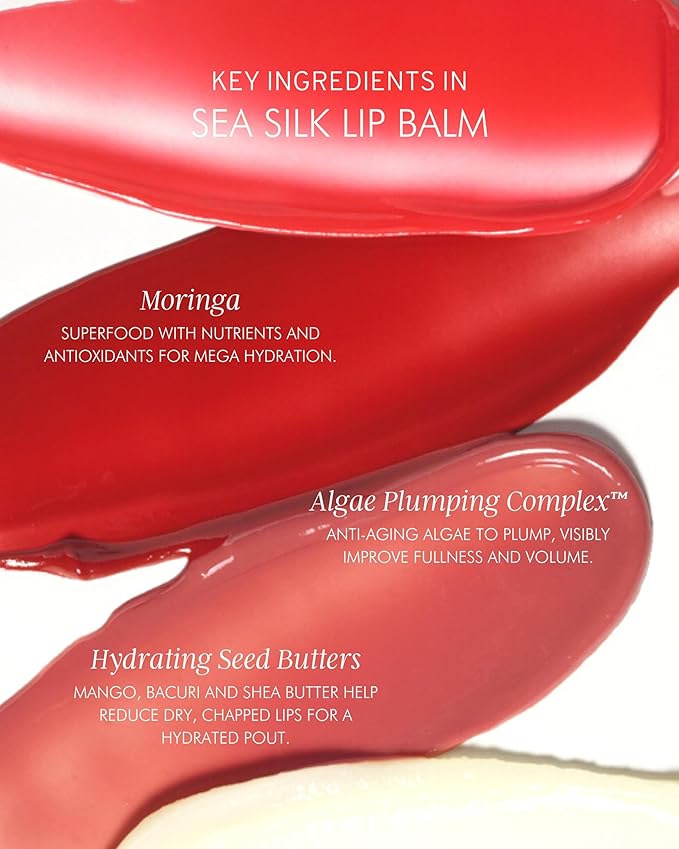 MARA - Natural Sea Silk Lip Balm With Algae + Moringa | Non-Toxic, Plant-Based Skin Care, Hypoallergenic | Moisturize, Plump + Soothe Dry, Chapped Lips (Clear, 0.5 oz | 15 ml)-VivaGrace Women