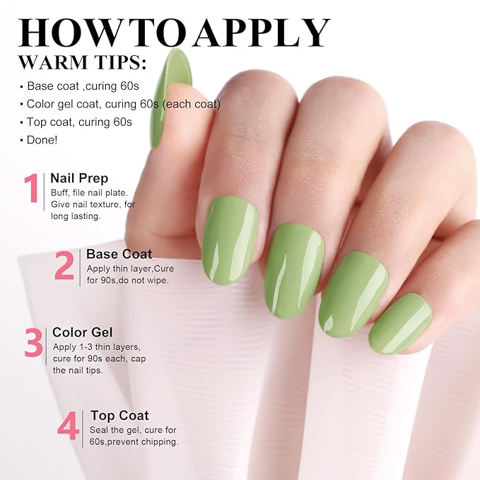 Imtiti Green Gel Nail Polish, Khaki Green Gel Polish, Gift for Women, 0.5 fl oz
