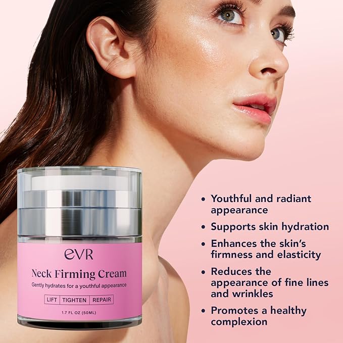 Anti-aging Neck Firming Cream with Collagen & Hyaluronic Acid - Made in USA with Natural & Organic Ingredients Face Neck and Chest Tightening Moisturizer (Classic)-VivaGrace Women