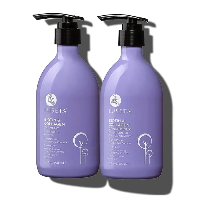 Luseta Biotin Shampoo and Conditioner for Hair - Thickening Shampoo for Thinning Hair - Infused with Argan Oil to Repair Damaged Dry Hair - Sulfate Free Paraben Free-2 x 16.9 fl oz-VivaGrace Women